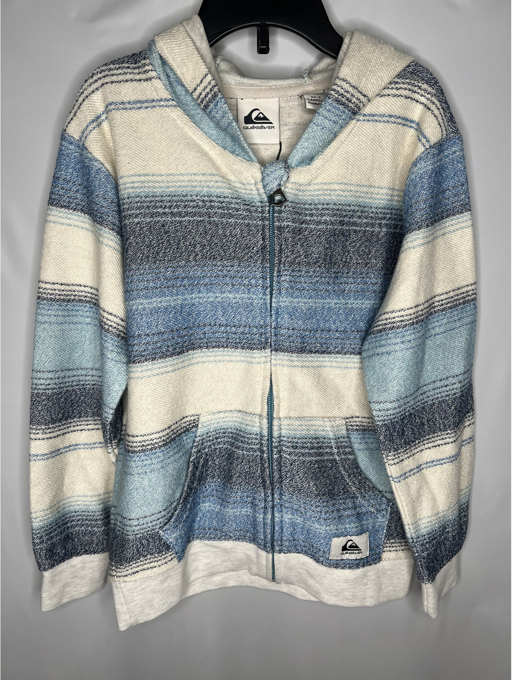 NWT Quiksilver Boy's Blue/Cream Hoodie Size 7